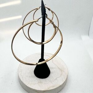 Gold tone double hoop earrings